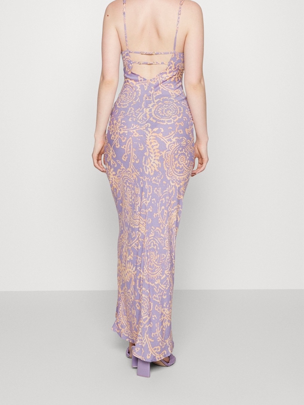 Free People Mystical Mindset Printed Maxi Slip Dress Dusty Lilac Combo / Small - Picture 3 of 10